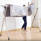 SOGA 2X 2.0m Portable Standing Clothes Drying Rack Foldable Space-Saving Laundry Holder with Wheels