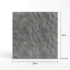 SOGA Peel & Stick Floor and Wall Tiles 30 x 30cm 10 Pack Grey Faux Marble