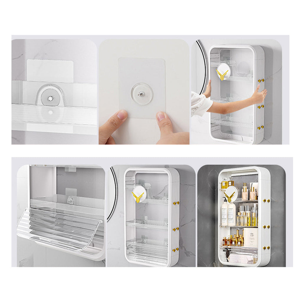 SOGA 2X White Multi Tier Cosmetic Storage Rack Bathroom Vanity Tray Display Stand Organiser