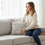 SOGA 2X 50cm Gray White Abstract Swirl Pattern Decorative Throw Pillow $ 140