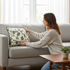 SOGA Floral Cushion 45cm White Green Leaf Botanical Pattern Decorative Throw Pillow $ 66