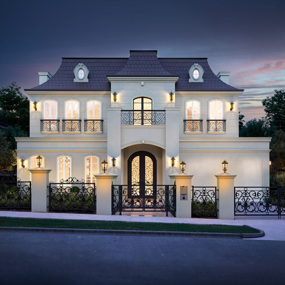 Vintage Lantern 70cm Aluminum & Glass Wall Light Classic Lantern Design Elegant Outdoor Antique Inspired Wall Lamp