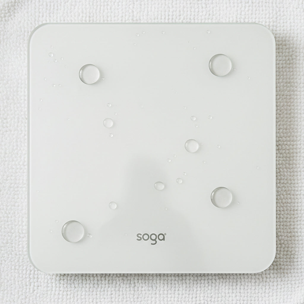 SOGA 180kg Digital Fitness Weight Bathroom Gym Body Glass LCD Electronic Scales White