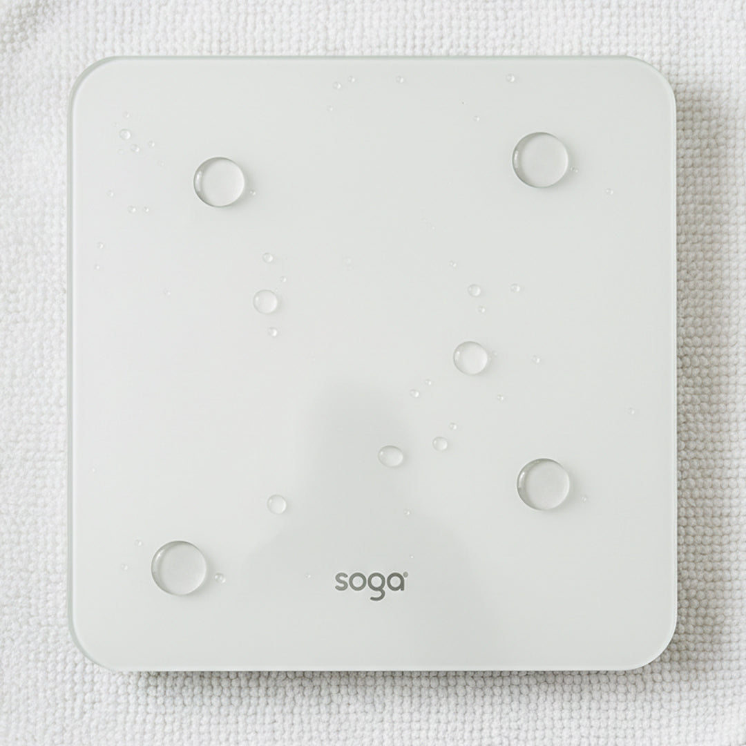 SOGA 180kg Digital Fitness Weight Bathroom Gym Body Glass LCD Electronic Scales White