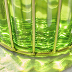 SOGA Green Glass Flower Vase with 8 Bunch 5 Heads Artificial Fake Silk Rose Home Decor Set