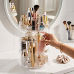 SOGA 360 Degree Rotating Makeup Organizer Cosmetics Holder Display Stand Skincare Home Decor
