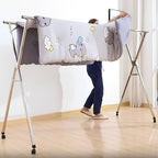 SOGA 2X 1.6m Portable Standing Clothes Drying Rack Foldable Space-Saving Laundry Holder with Wheels
