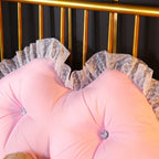 SOGA 2X 120cm Pink Princess Bed Pillow Headboard Backrest Bedside Tatami Sofa Cushion with Ruffle Lace Home Decor