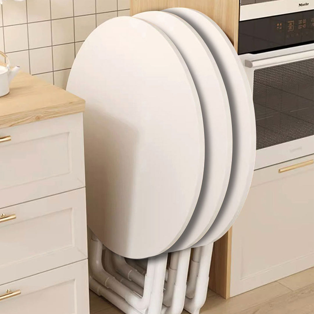 SOGA 80cm White Modern Minimalist Table with Sleek Surface Stylish and Functional Design