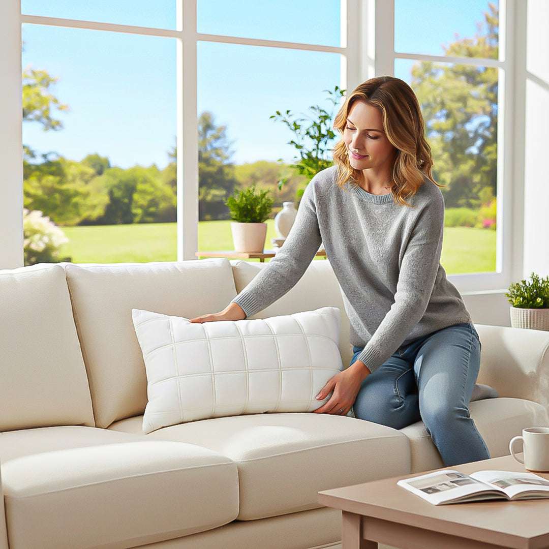 SOGA 30cm White Quilted Grid Pattern Decorative Throw Pillow $ 61