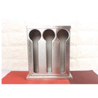 SOGA 2X Stainless Steel Buffet Restaurant Spoon Utensil Holder Storage Rack 3 Holes