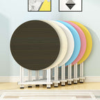 SOGA 2X Black Dining Table Portable Round Surface Space Saving Folding Desk Home Decor