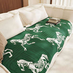 SOGA Three-Seater Green Horse Print 90x210cm Throw Blanket Sofa Cover $ 125