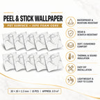 SOGA Peel & Stick Floor and Wall Tiles 30 x 30cm 10 Pack White Grey Faux Marble