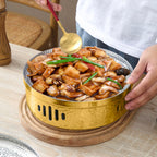 SOGA 26cm Dry Pot with Hammered Texture, Natural Gold Color Kitchen essential