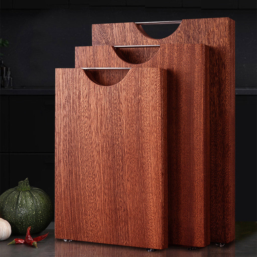 SOGA 50cm Rectangular Wooden Ebony Butcher Block Non-slip Chopping Food Serving Tray Charcuterie Board