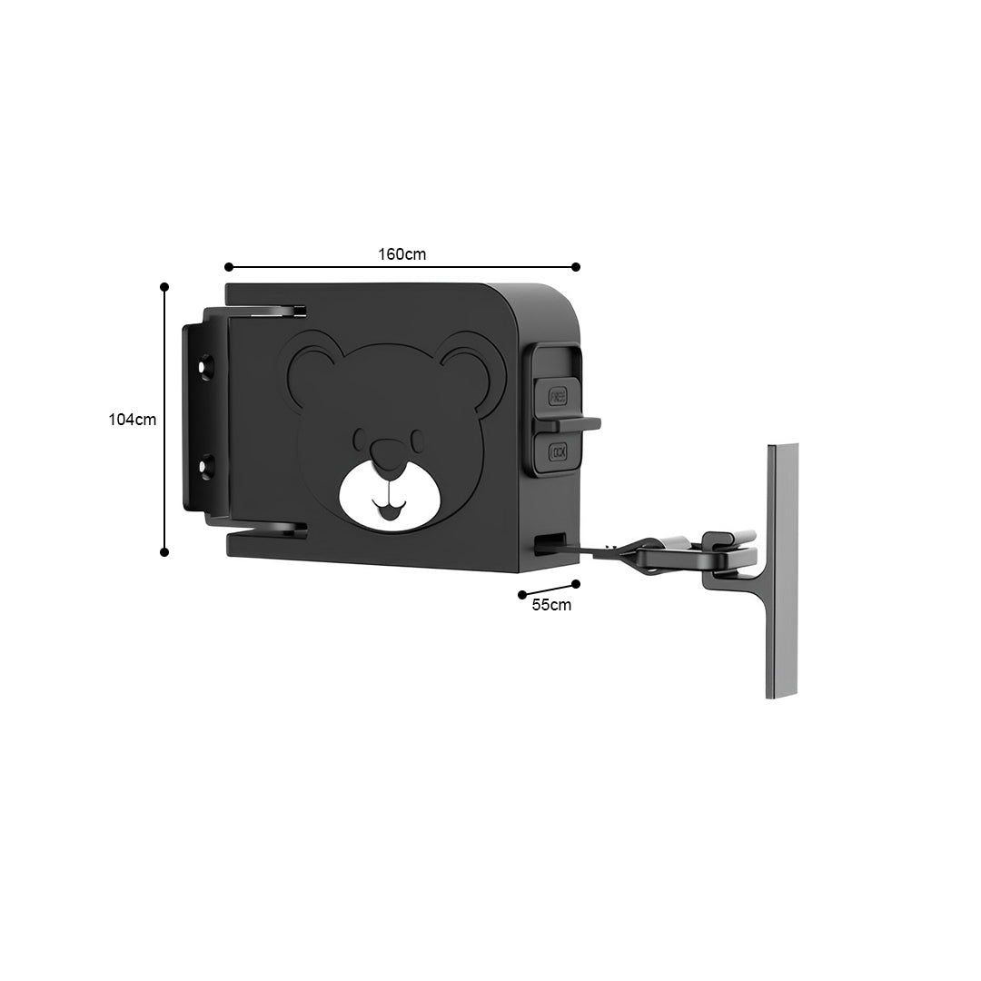 SOGA 2X 160mm Suction-Mounted Retractable Clothes Drying Rack - Black