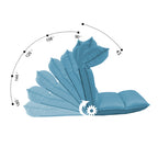 SOGA 4X Blue Lounge Recliner Lazy Sofa Bed Tatami Cushion Collapsible Backrest Seat Home Office Decor