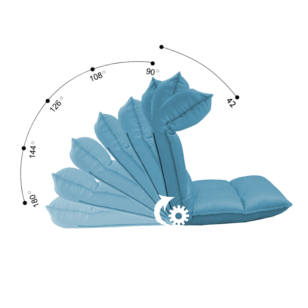 SOGA 4X Blue Lounge Recliner Lazy Sofa Bed Tatami Cushion Collapsible Backrest Seat Home Office Decor