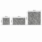 SOGA Peel & Stick Floor and Wall Tiles 60 x 60cm 10 Pack Grey Faux Marble