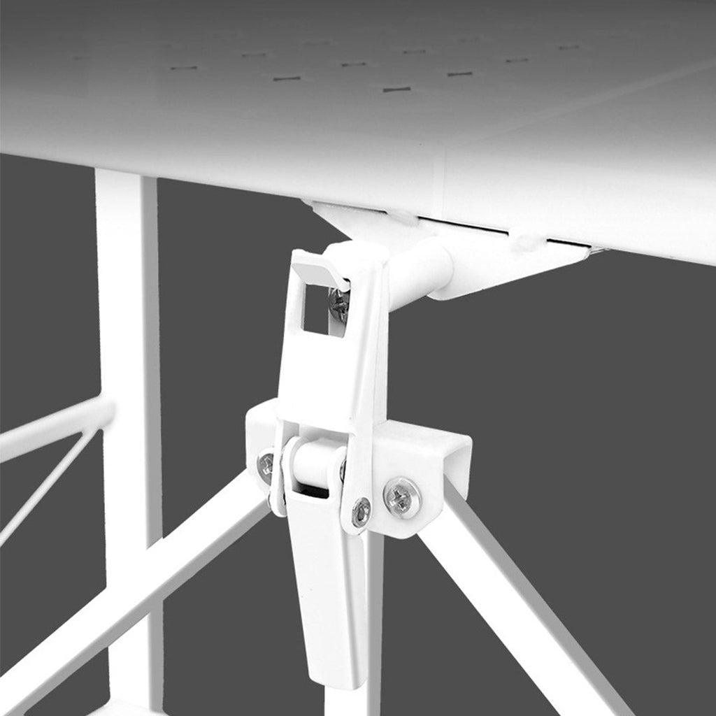 SOGA 2X 5 Tier Steel White Foldable Display Stand Multi-Functional Shelves Storage Organizer with Wheels