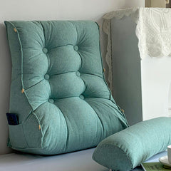 SOGA 60cm Green Triangular Wedge Lumbar Pillow Headboard Backrest Sofa Bed Cushion Home Decor