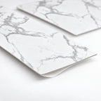 SOGA Peel & Stick Floor and Wall Tiles 30 x 60cm 10 Pack White Grey Faux Marble