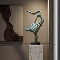 SOGA 65cm Black Abstract Dancer Sculpture – Décor