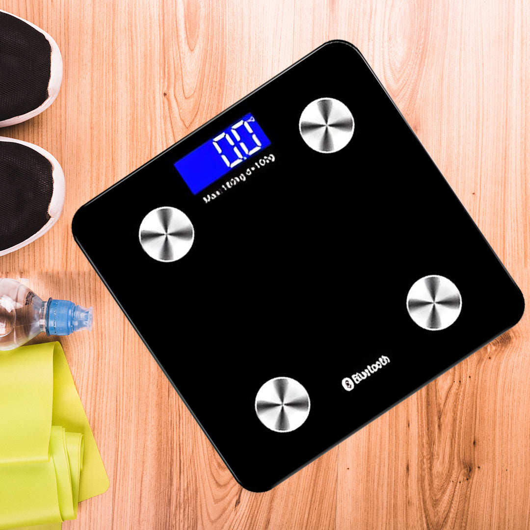 SOGA Wireless Bluetooth Digital Body Fat Scale Bathroom Health Analyser Weight Black
