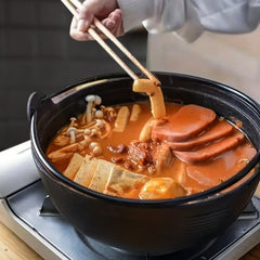 SOGA 29cm Cast Iron Japanese Style Sukiyaki Tetsu Nabe Shabu Hot Pot with Wooden Lid