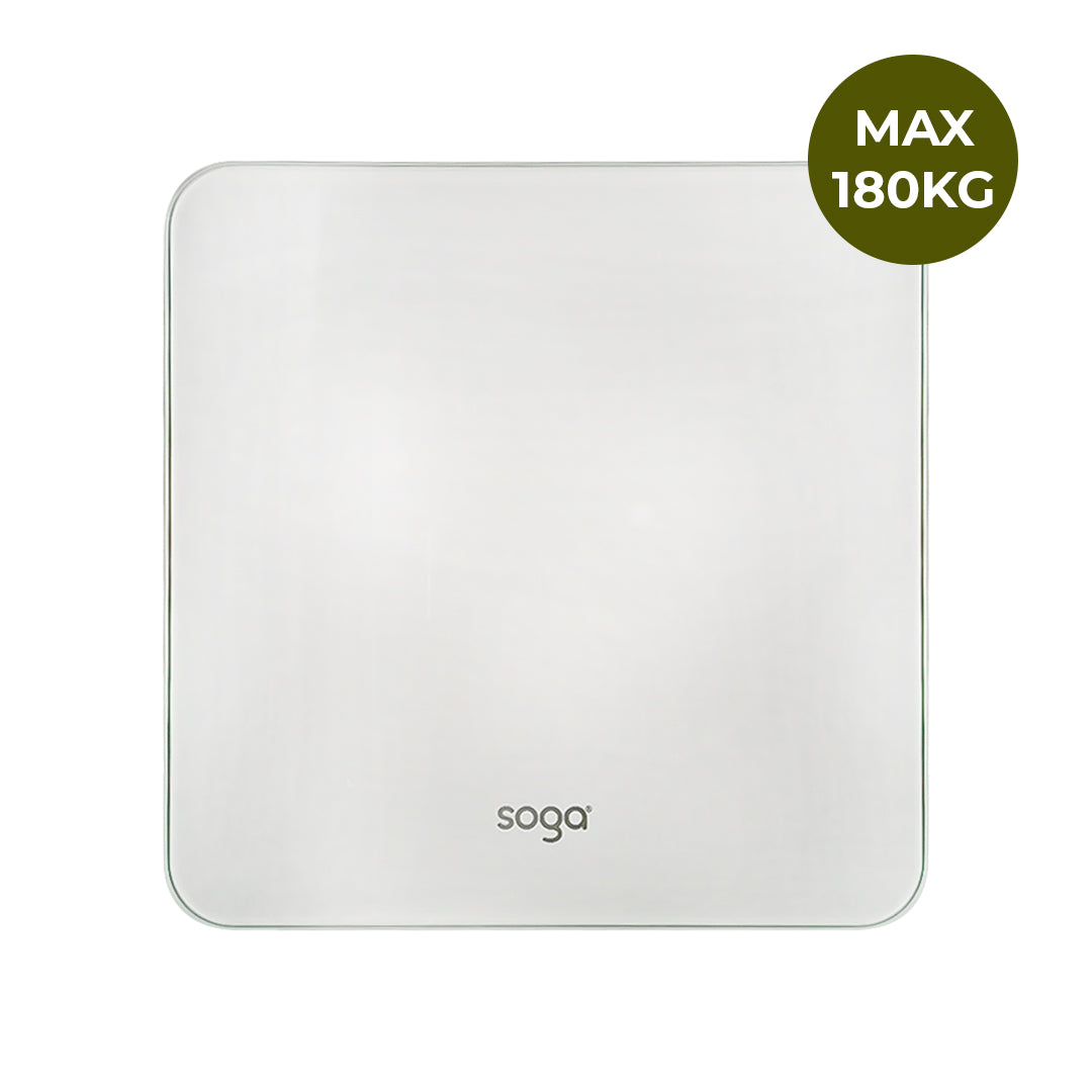 SOGA 2X 180kg Digital Fitness Weight Bathroom Gym Body Glass LCD Electronic Scales White