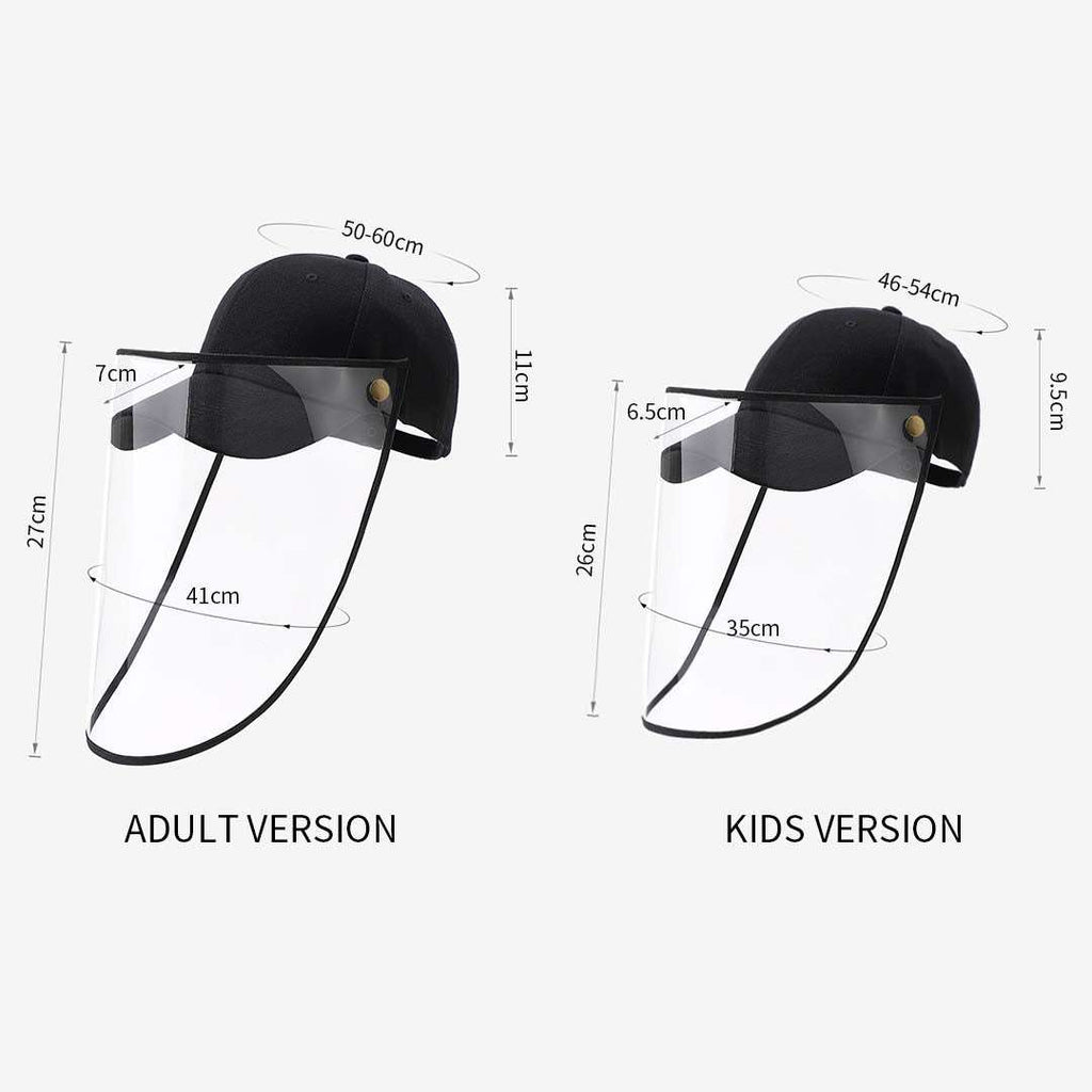Outdoor Protective Hat for Kids – Full Face HD Shield Cover - Black
