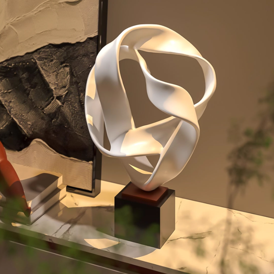 SOGA 41cm White Loop Sculpture – Home Decor