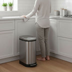 SOGA Foot Pedal Stainless Steel Rubbish Recycling Garbage Waste Trash Bin 10L U