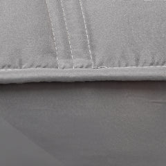 SOGA Grey 153cm Wide Mattress Cover Thick Quilted Stretchable Bed Spread Sheet Protector with Pillow Covers