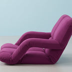 SOGA Foldable Lounge Cushion Adjustable Floor Lazy Recliner Chair with Armrest Magenta