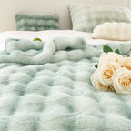 SOGA 200cm Light Green Fuzzy Super Soft and Cozy Fluffy Throw Blanket