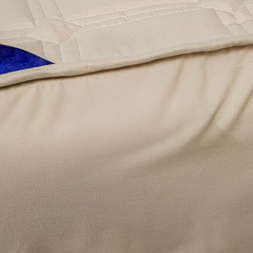 SOGA 2X Beige 153cm Wide Mattress Cover Thick Quilted Stretchable Bed Spread Sheet Protector with Pillow Covers