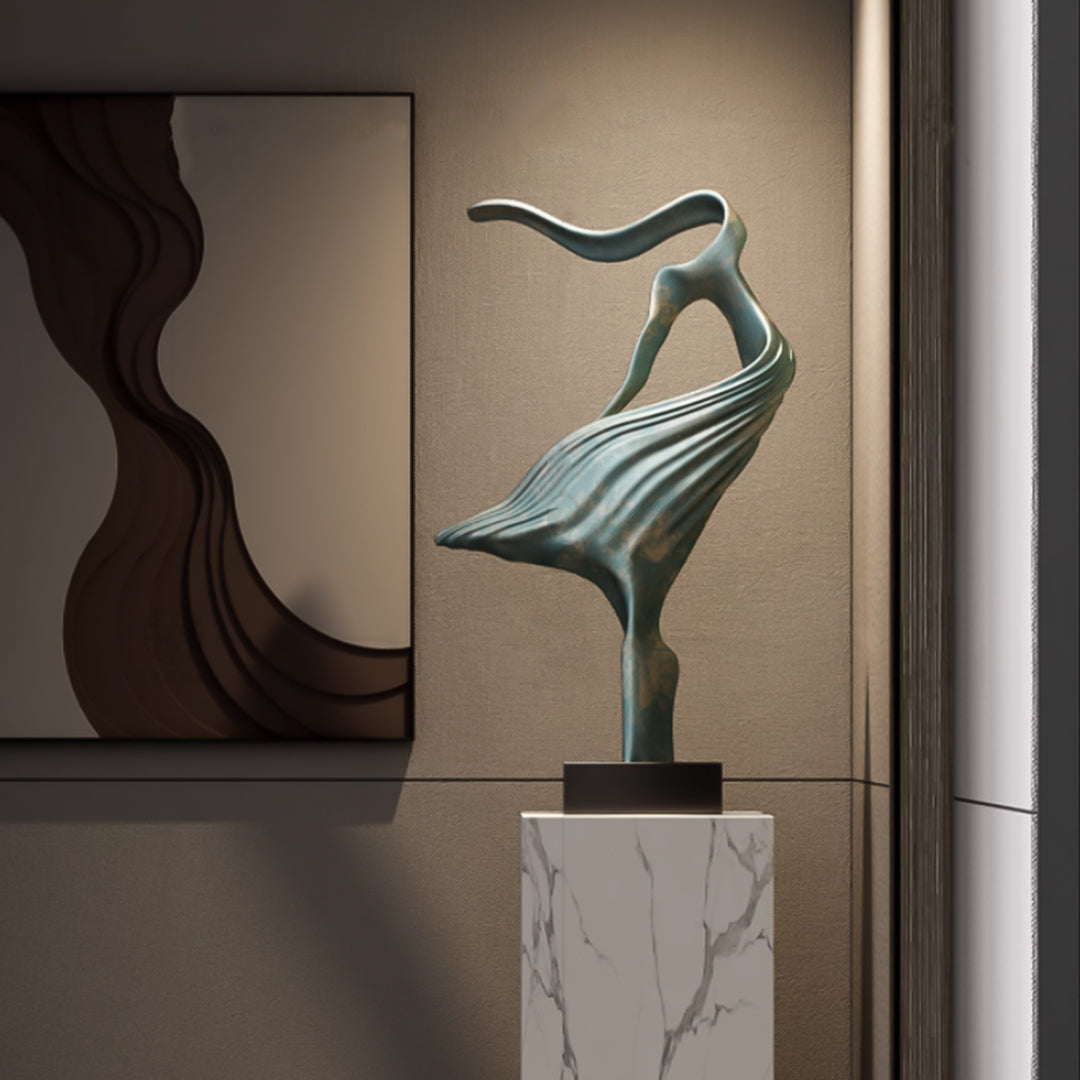 SOGA 65cm Gray Abstract Dancer Sculpture – Decor