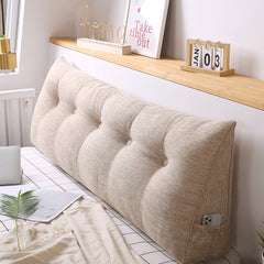SOGA 4X 120cm Beige Triangular Wedge Bed Pillow Headboard Backrest Bedside Tatami Cushion Home Decor