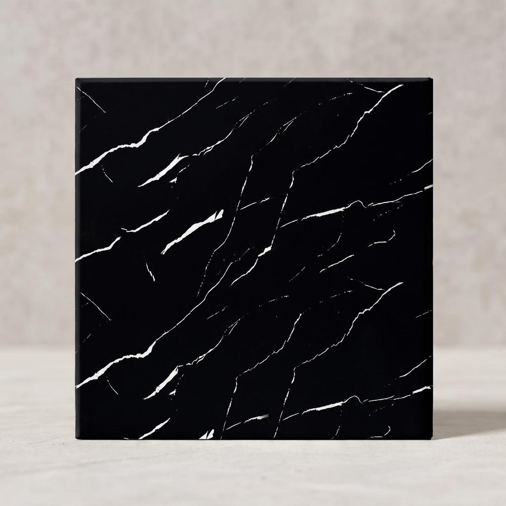 SOGA Peel & Stick Floor and Wall Tiles 60 x 60cm 10 Pack Black Faux Marble