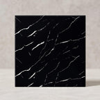 SOGA Peel & Stick Floor and Wall Tiles 60 x 60cm 10 Pack Black Faux Marble