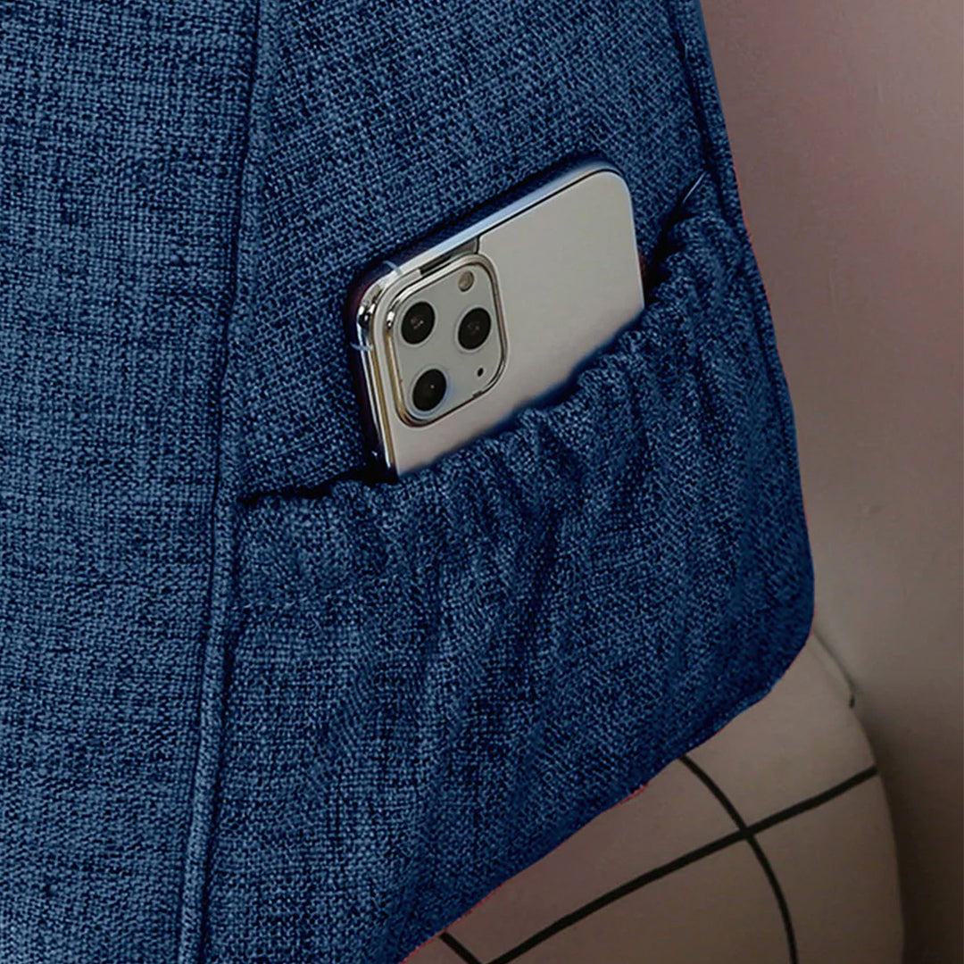 SOGA 120cm Blue Triangular Wedge Bed Pillow Headboard Backrest Bedside Tatami Cushion Home Decor