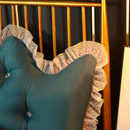 SOGA 2X 150cm Blue-Green Princess Bed Pillow Headboard Backrest Bedside Tatami Sofa Cushion with Ruffle Lace Home Decor