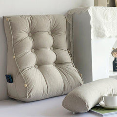 SOGA 45cm White Triangular Wedge Lumbar Pillow Headboard Backrest Sofa Bed Cushion Home Decor