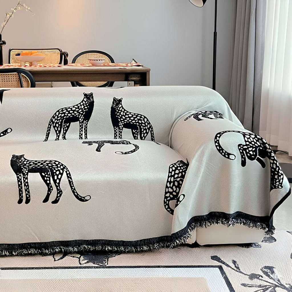 SOGA Three-seater White Sofa Cover Leopard Print 180x340cm Polyester $ 124