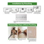 SOGA 2X 50cm Wall-Mounted Double Pole Towel Holder Bathroom Organiser Rail Hanger with Hooks