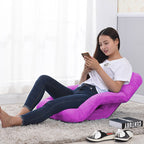 SOGA 2X Foldable Lounge Cushion Adjustable Floor Lazy Recliner Chair with Armrest Purple