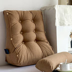SOGA 45cm Khaki Triangular Wedge Lumbar Pillow Headboard Backrest Sofa Bed Cushion Home Decor
