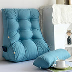 SOGA 60cm Blue Triangular Wedge Lumbar Pillow Headboard Backrest Sofa Bed Cushion Home Decor